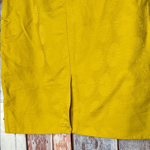 Anthropolologie‎ Edme & Esyllte Tulip Skirt Mustard Yellow Size 2 Floral Mini - Picture 5 of 8